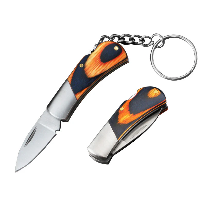 Keychain Knife Portable Wood Handle Folding Knives - Image 11