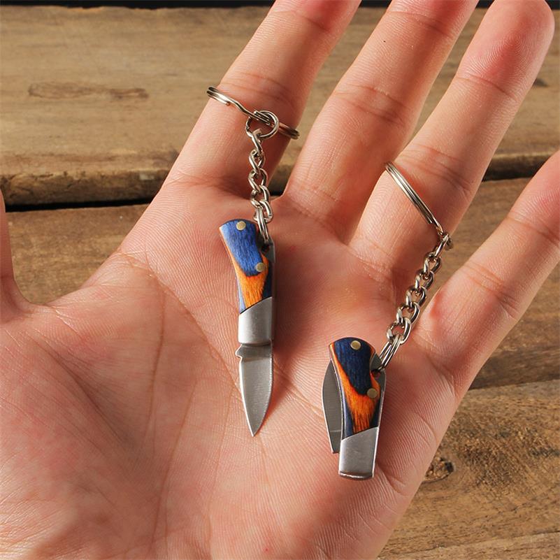 Keychain Knife Portable Wood Handle Folding Knives - Image 2