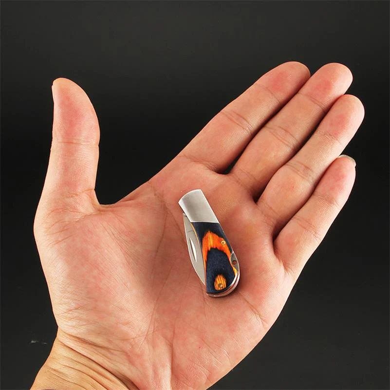 Keychain Knife Portable Wood Handle Folding Knives - Image 3