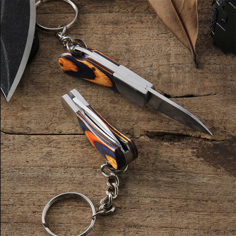 Keychain Knife Portable Wood Handle Folding Knives - Image 8