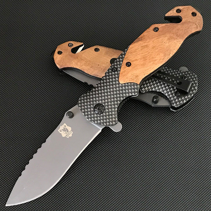 Liome X50 Folding Knife  Wooden Handle Pocket Knives Outdoor Multifunctional Tactica Camping  EDC Tool - Image 2