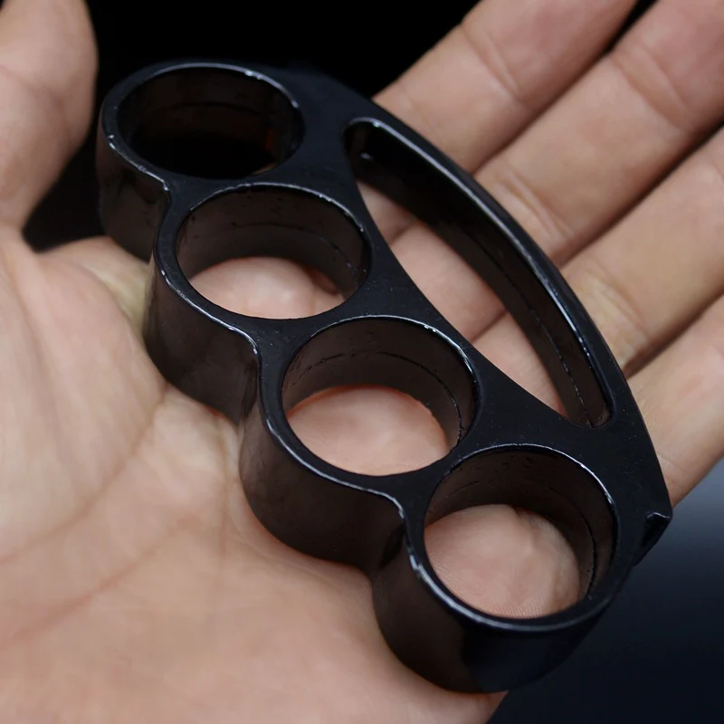 Mini Brass Knuckle Duster Boxing Four Finger Buckle Defense Window Breaker Outdoor EDC Tool