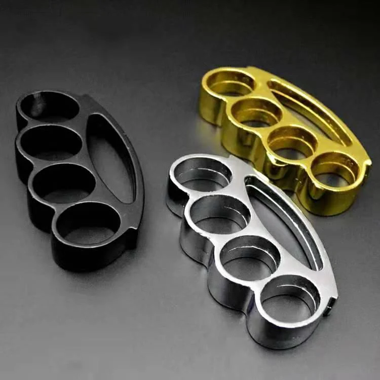 Mini Brass Knuckle Duster Boxing Four Finger Buckle Defense Window Breaker Outdoor EDC Tool - Image 2