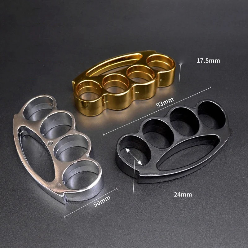 Mini Brass Knuckle Duster Boxing Four Finger Buckle Defense Window Breaker Outdoor EDC Tool - Image 3