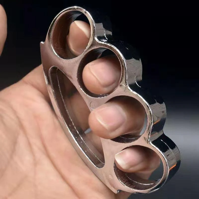 Mini Brass Knuckle Duster Boxing Four Finger Buckle Defense Window Breaker Outdoor EDC Tool - Image 5