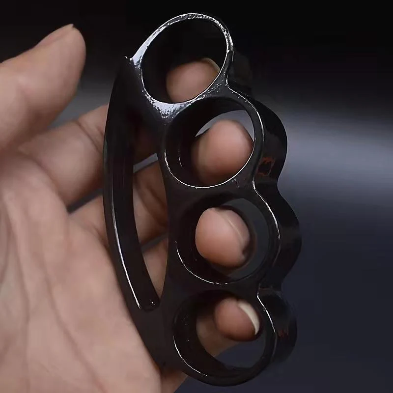 Mini Brass Knuckle Duster Boxing Four Finger Buckle Defense Window Breaker Outdoor EDC Tool - Image 6