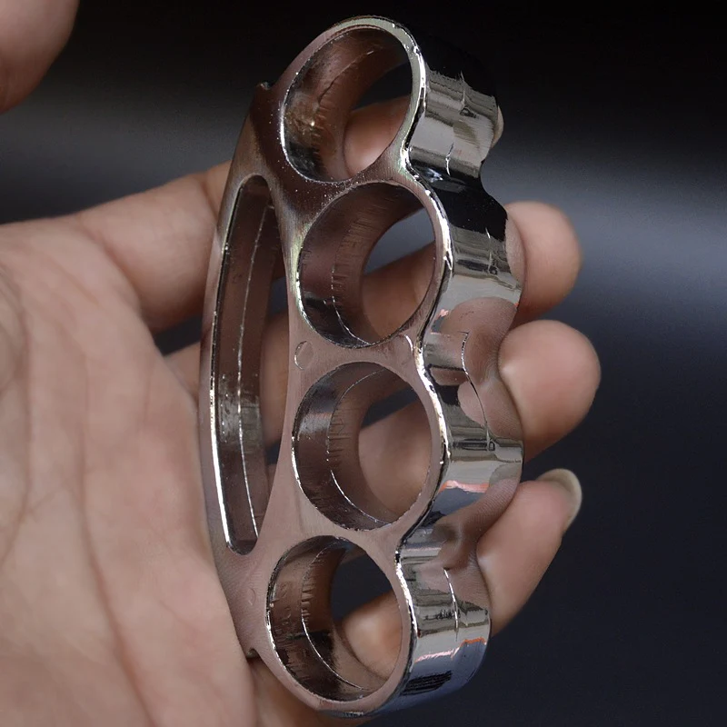 Mini Brass Knuckle Duster Boxing Four Finger Buckle Defense Window Breaker Outdoor EDC Tool - Image 7