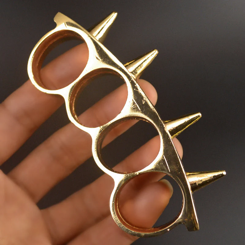 Mini Brass Knuckle Duster Boxing Four Finger Buckle Self Defense Window Breaker Outdoor Fight Guards EDC Tools - Image 2