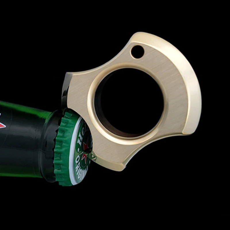 Mini Broken Window Brass Knuckle Duster Bottle Opening EDC Tool - Image 4