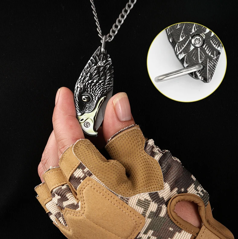 Mini Eagle Necklace Knife Keychain Pocket Knives - Image 9
