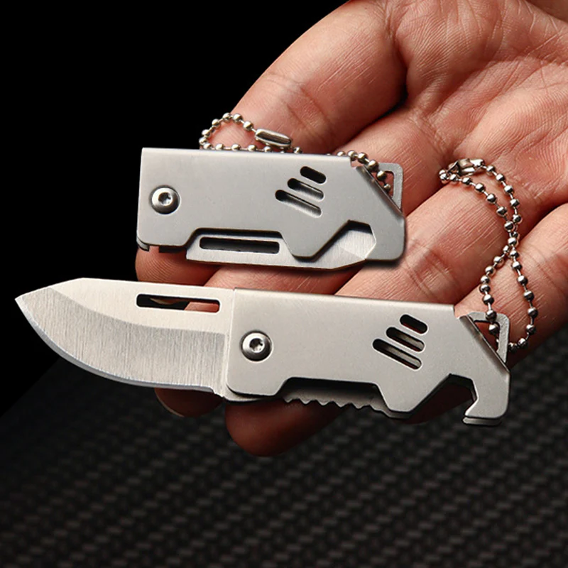 Mini Folding Bottle Opener Knife Keychain Pendant Knives - Image 3