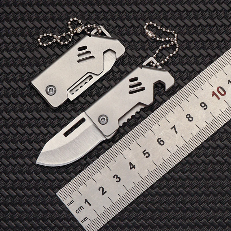Mini Folding Bottle Opener Knife Keychain Pendant Knives - Image 5
