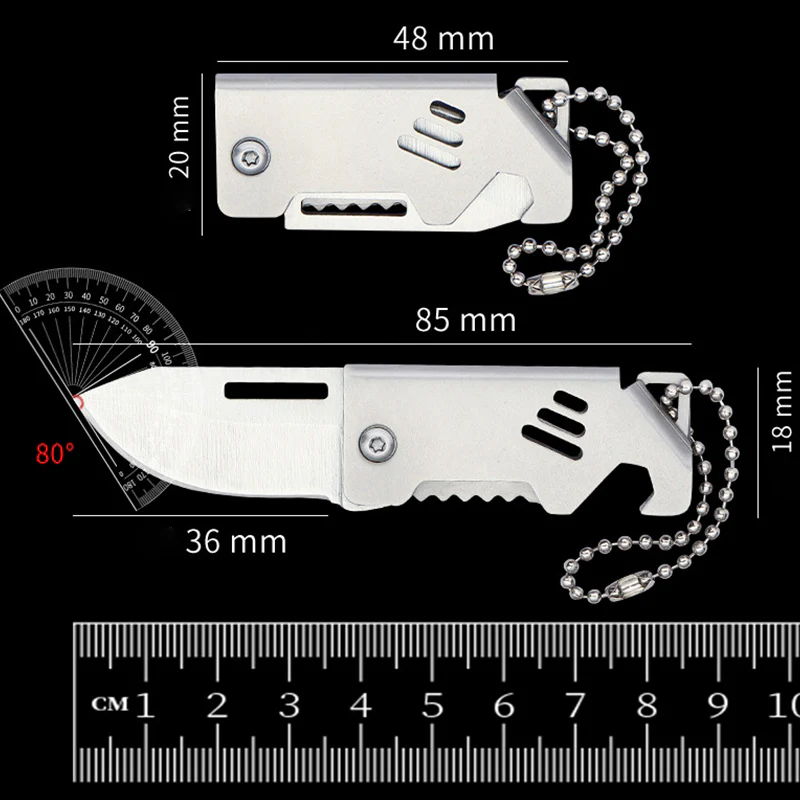 Mini Folding Bottle Opener Knife Keychain Pendant Knives - Image 6