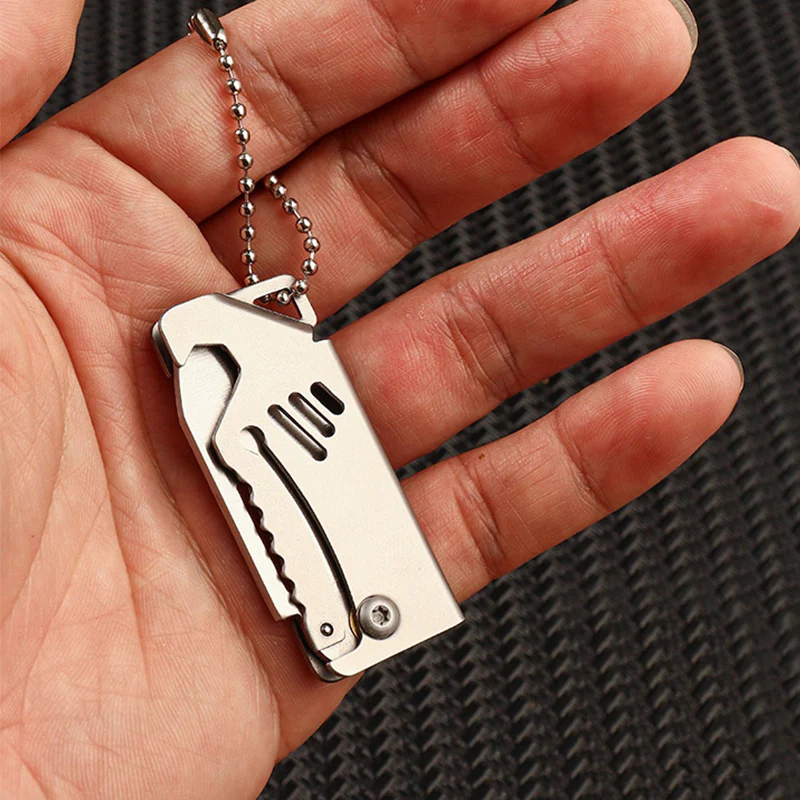 Mini Folding Bottle Opener Knife Keychain Pendant Knives - Image 7