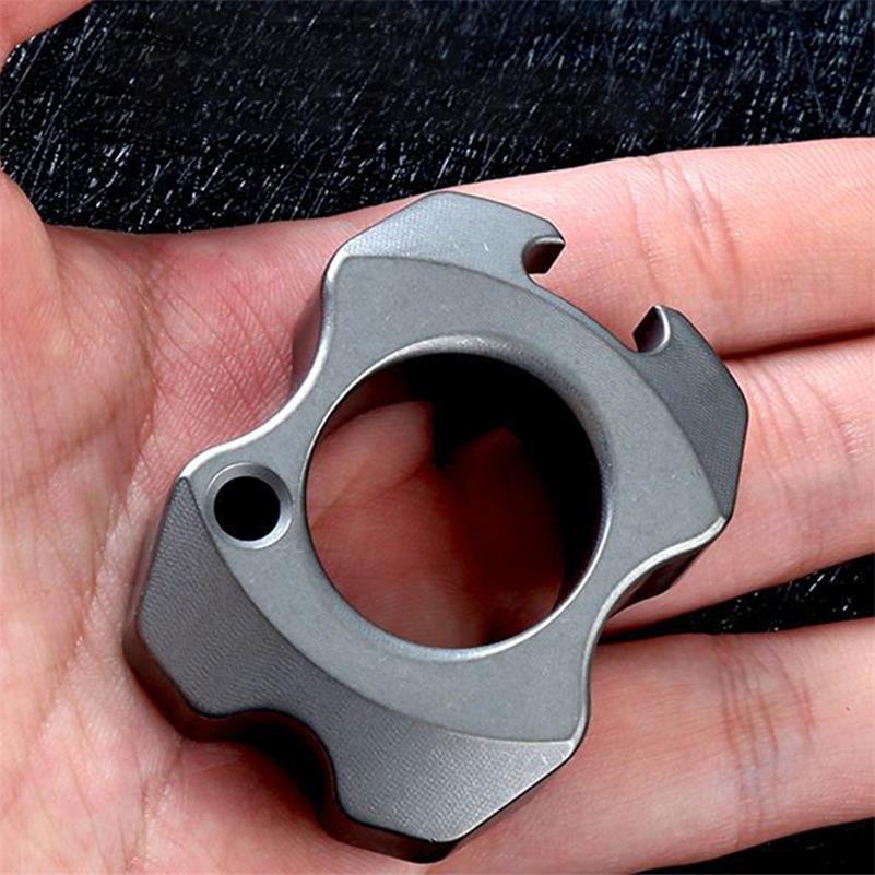 Mini Hand-fired Titanium Knuckle Duster Bottle Opening EDC Tool - Image 3