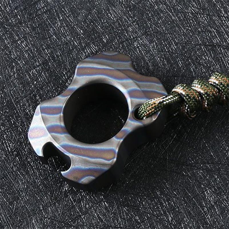 Mini Hand-fired Titanium Knuckle Duster Bottle Opening EDC Tool - Image 6