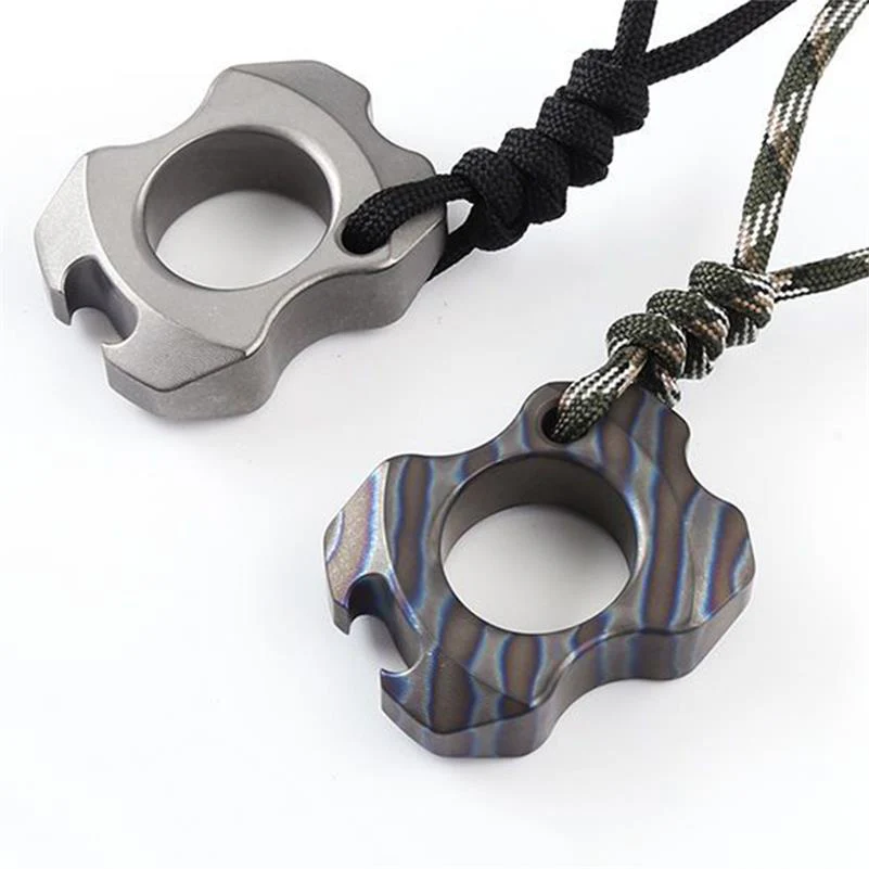 Mini Hand-fired Titanium Knuckle Duster Bottle Opening EDC Tool - Image 8