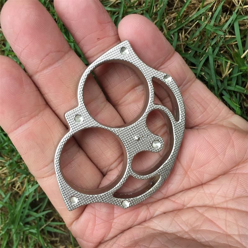 Mini Kitten Two Finger Buckle Knuckle Duster Boxing Self Defense Window Breaker Outdoor Portable Keychain EDC Tool - Image 6