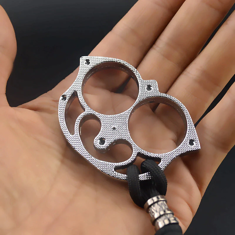 Mini Kitten Two Finger Buckle Knuckle Duster Boxing Self Defense Window Breaker Outdoor Portable Keychain EDC Tool - Image 9