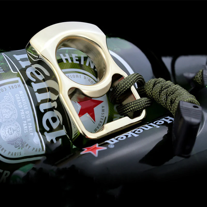 Mini Single Finger Brass Knuckle Multi-functional Bottle Opening Tool - Image 7