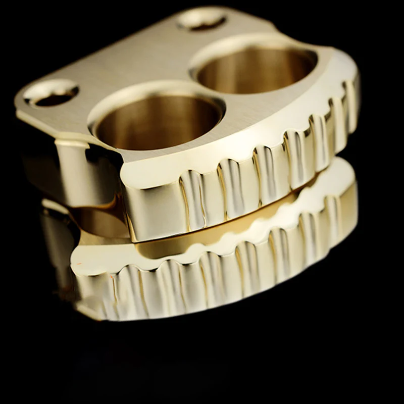 Mini Solid Brass Knuckle Dusters Broken Window Portable EDC Tool - Image 3