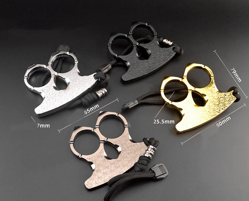 Mini Two Finger Buckle Knuckle Duster Boxing Self Defense Window Breaker Outdoor Portable Keychain EDC Tool - Image 3