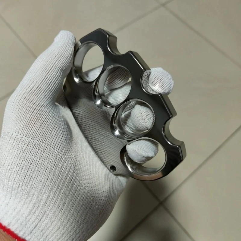 Mirror Solid Knuckle Duster Four Finger Buckle Self-defense Broken Window EDC Tool Boxing Training Gear