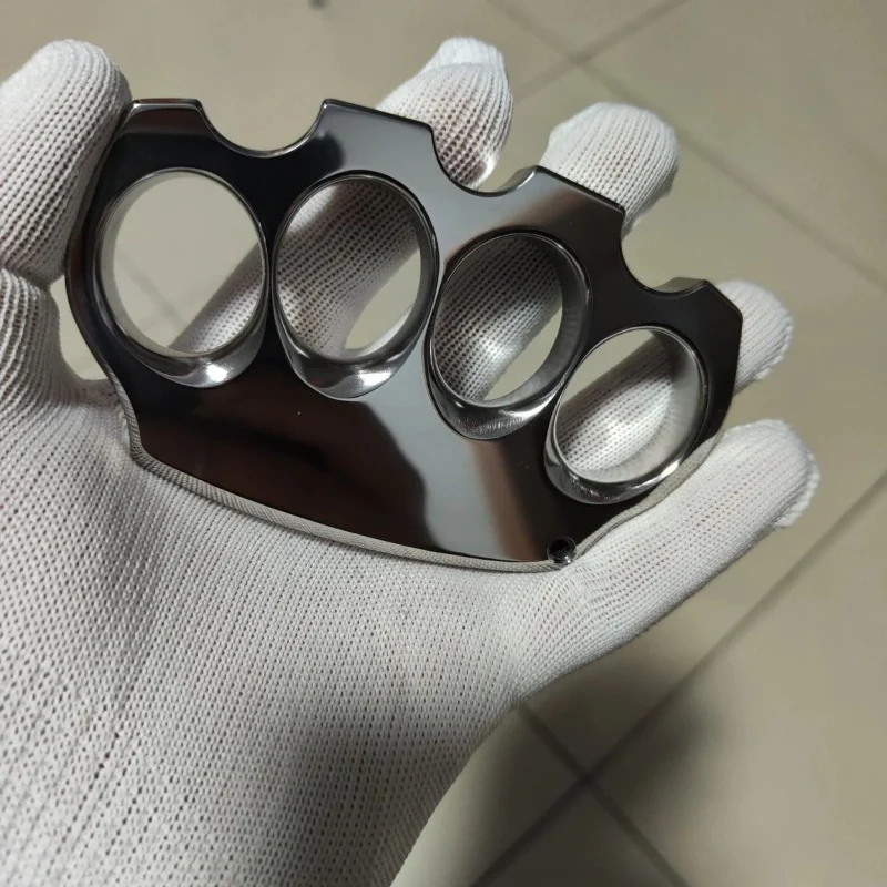 Mirror Solid Knuckle Duster Four Finger Buckle Self-defense Broken Window EDC Tool Boxing Training Gear - Image 2