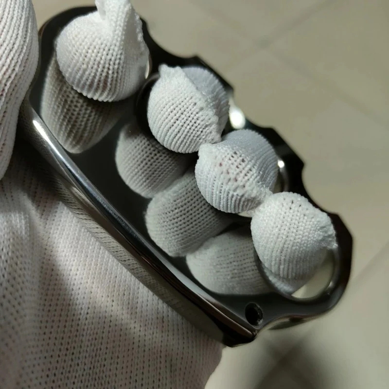 Mirror Solid Knuckle Duster Four Finger Buckle Self-defense Broken Window EDC Tool Boxing Training Gear - Image 3