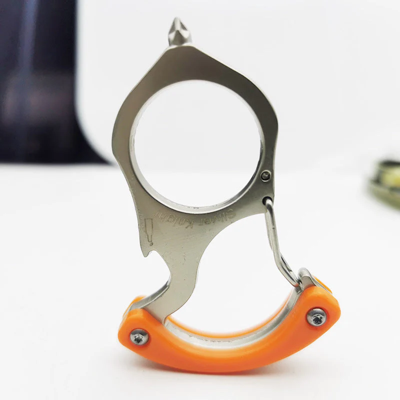 Multi-functional Single Finger Knuckle Duster Broken Window Finger Ring Portable EDC Keychain Charm - Image 7