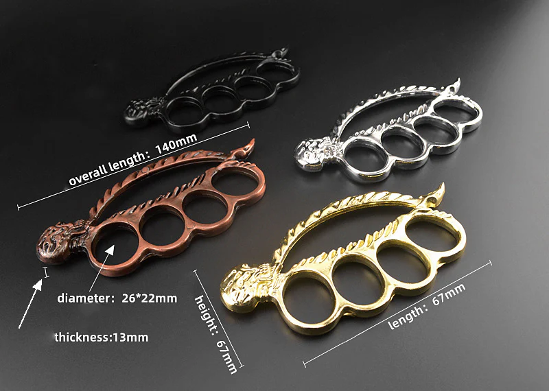 Multifunctional Brass Knuckle Duster Boxing Four Finger Buckle Self Defense Window Breaker Outdoor Fight Guard EDC Tool - Image 3