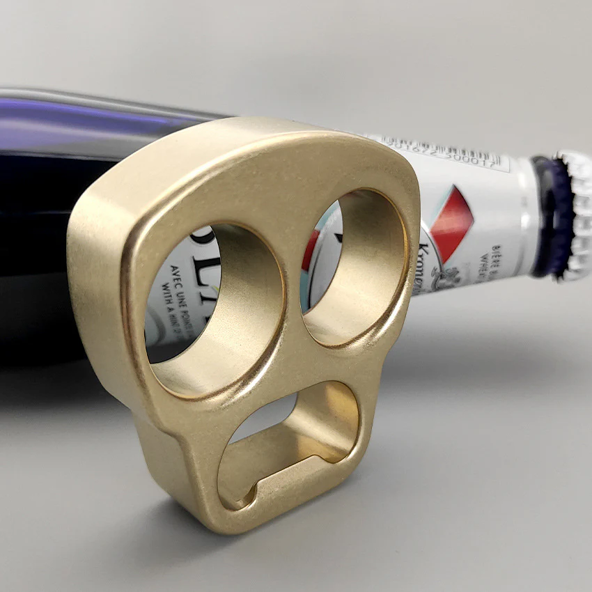 Multifunctional Brass Knuckle Duster Skull Bottle Opening EDC Tool - Image 2