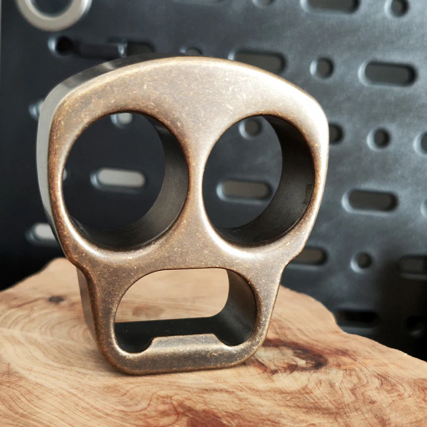 Multifunctional Brass Knuckle Duster Skull Bottle Opening EDC Tool - Image 3