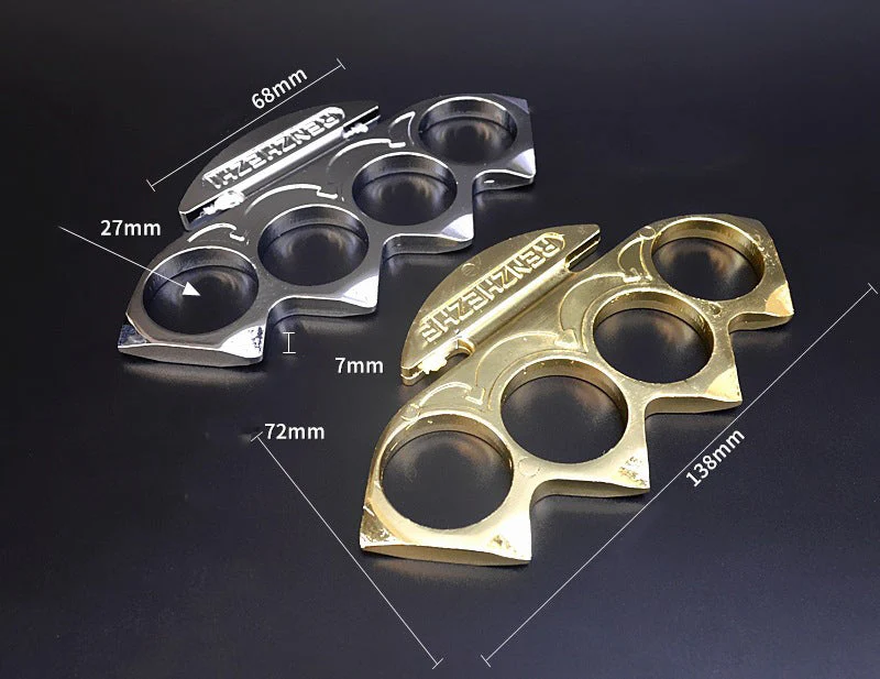 Big Finger Hole Brass Knuckle Duster Boxing Four Finger Buckle Defense Window Breaker EDC Tool - Image 4