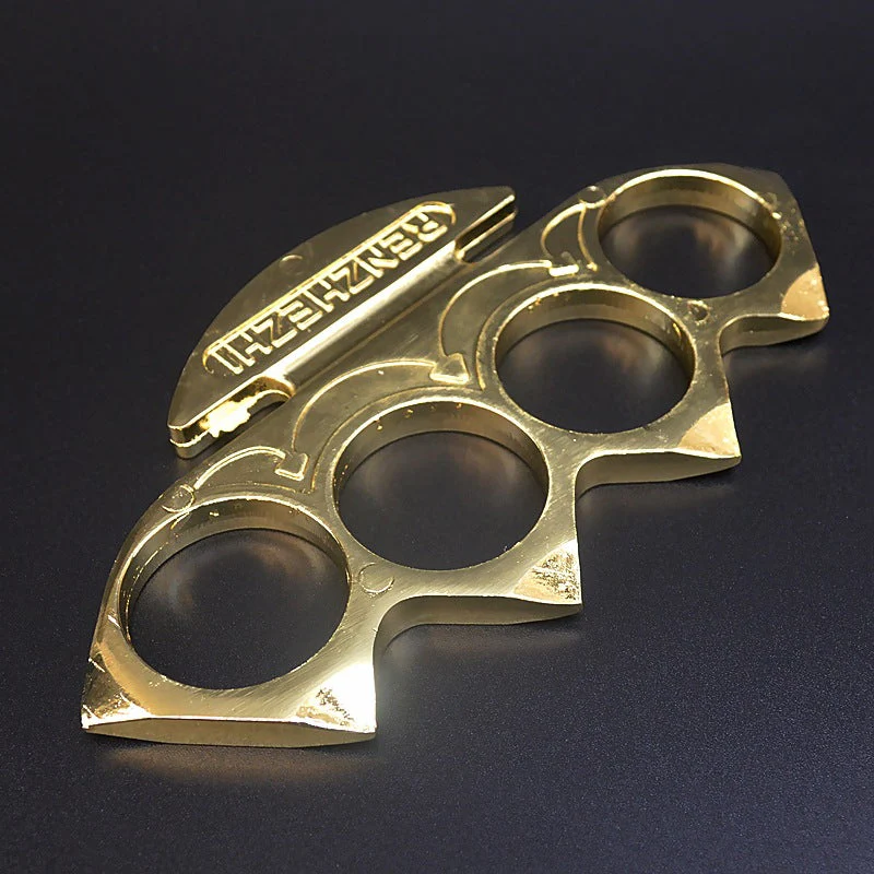 Big Finger Hole Brass Knuckle Duster Boxing Four Finger Buckle Defense Window Breaker EDC Tool - Image 8