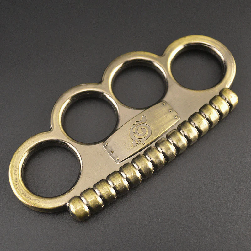 Portable Solid Brass Knuckle Duster Boxing Four Finger Buckle Defense Window Breaker Outdoor EDC Tool