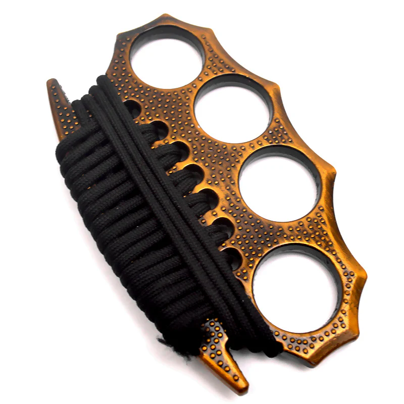 Non-slip and Strong Brass Knuckle Duster Boxing Four Finger Buckle Defense Window Breaker Outdoor EDC Tool - Image 9