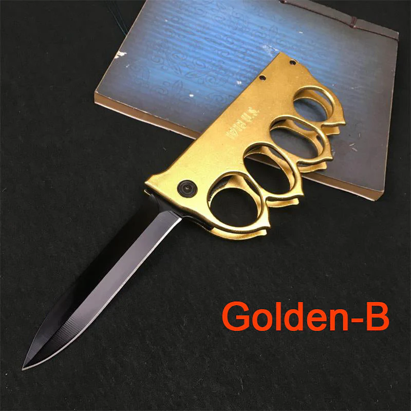 Outdoor Knuckle Duster Folding Tactical Knife Camping Hunting Self-defense Pocket Knives Window Breaking Tool - Image 4
