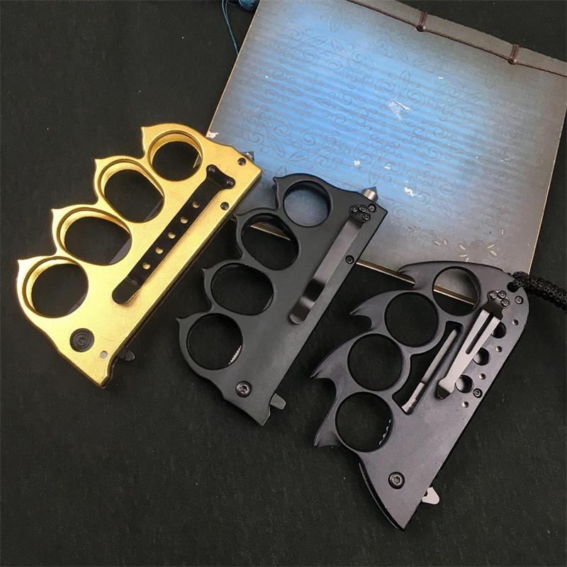 Outdoor Knuckle Duster Folding Tactical Knife Camping Hunting Self-defense Pocket Knives Window Breaking Tool - Image 6