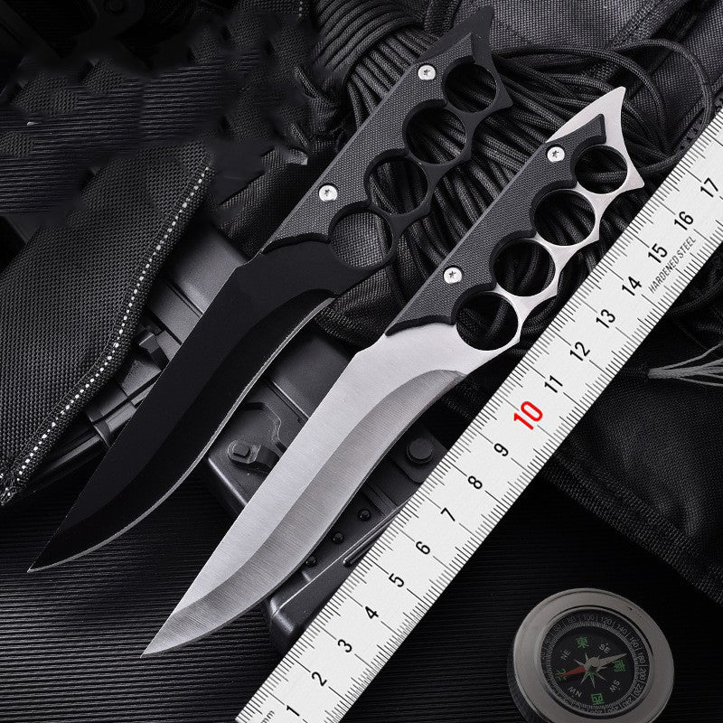 Outdoor Knuckle Fixed Blade Knife Camping Survival Tactical Straight Knives