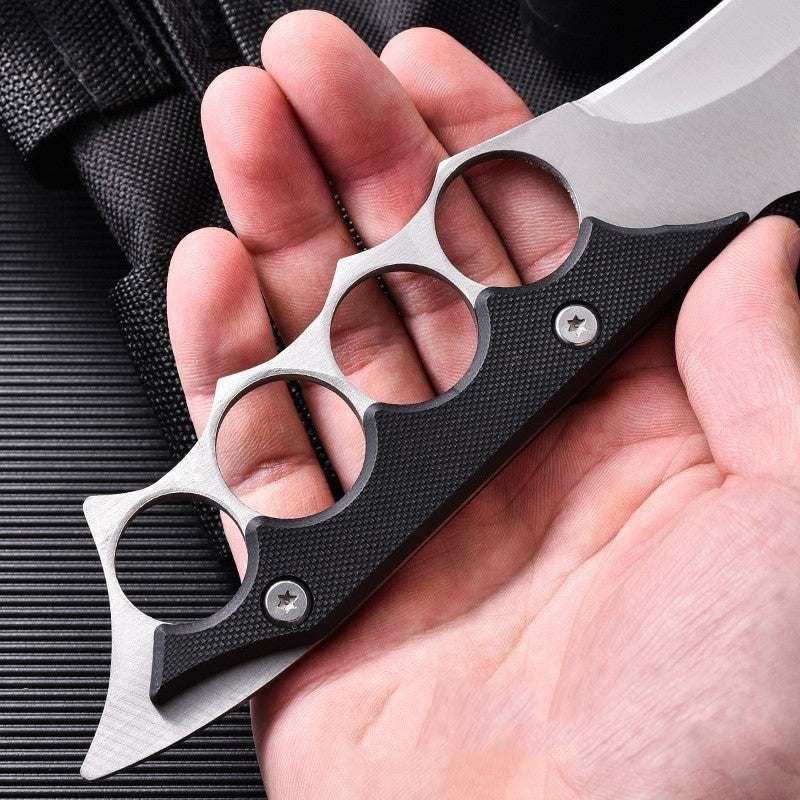 Outdoor Knuckle Fixed Blade Knife Camping Survival Tactical Straight Knives - Image 7
