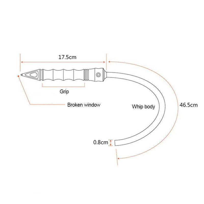 Outdoor Self-Defense Tactical Whip Window Breaker EDC Tool - Image 7