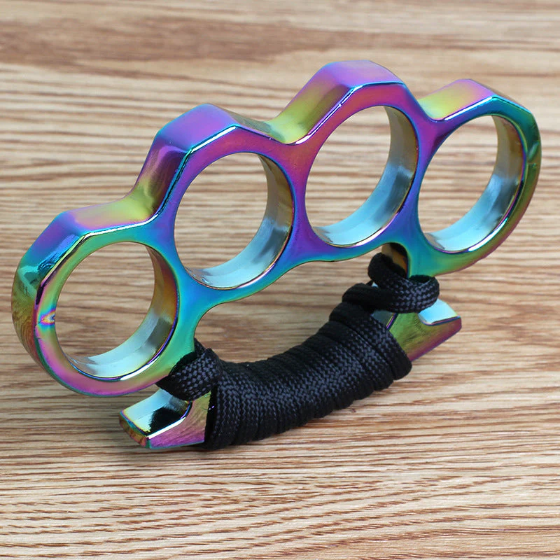 Parachute Cord Solid Knuckle Duster Boxing Four Finger Buckle Self Defense Window Breaker Outdoor Portable EDC Tool - Image 2