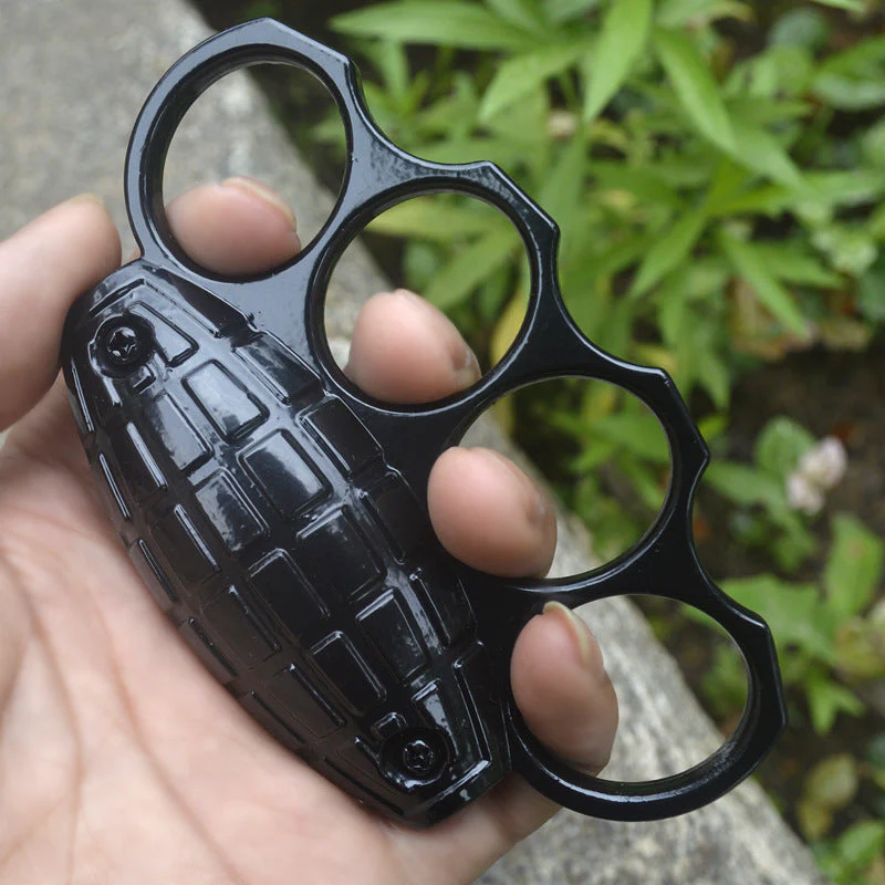 Personalized Grenade- Knuckle Duster Boxing Four Finger Buckle Defense Window Breaker Outdoor EDC Tool Backpack Decoration - Image 4
