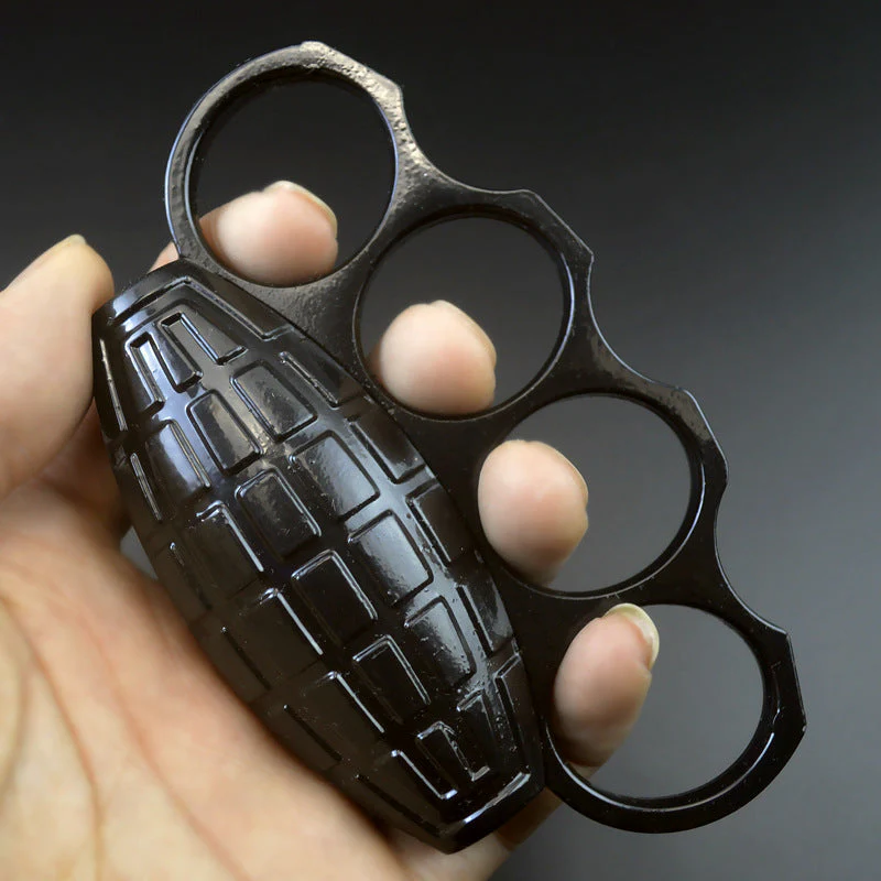 Personalized Grenade- Knuckle Duster Boxing Four Finger Buckle Defense Window Breaker Outdoor EDC Tool Backpack Decoration - Image 6