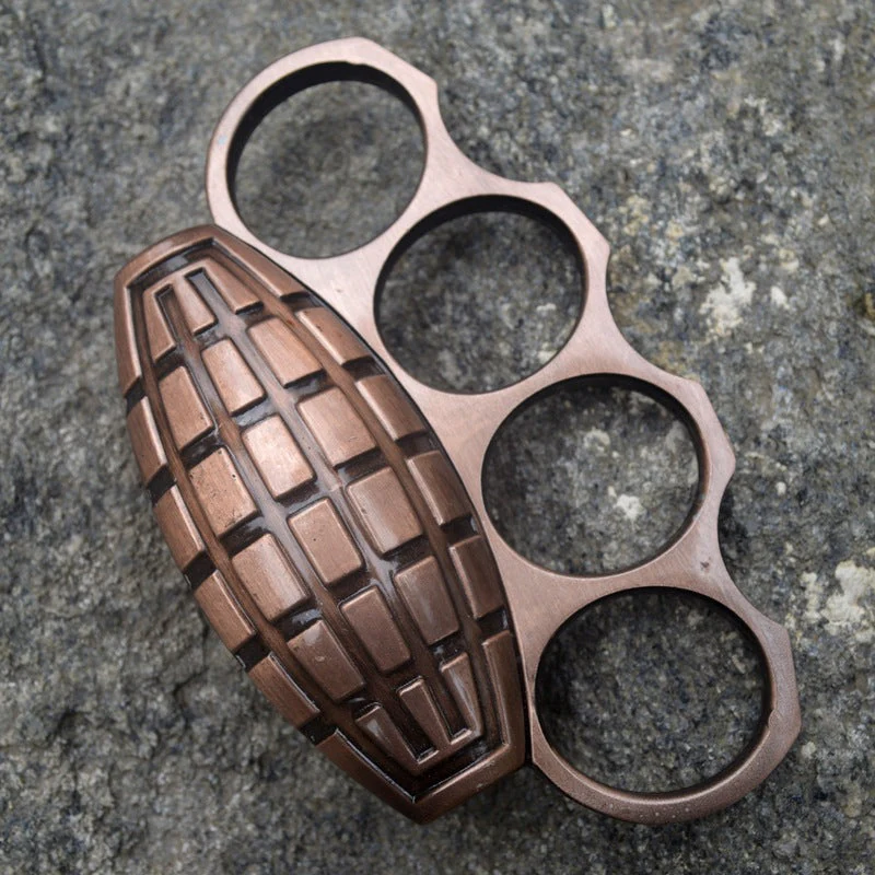 Personalized Grenade- Knuckle Duster Boxing Four Finger Buckle Defense Window Breaker Outdoor EDC Tool Backpack Decoration - Image 7