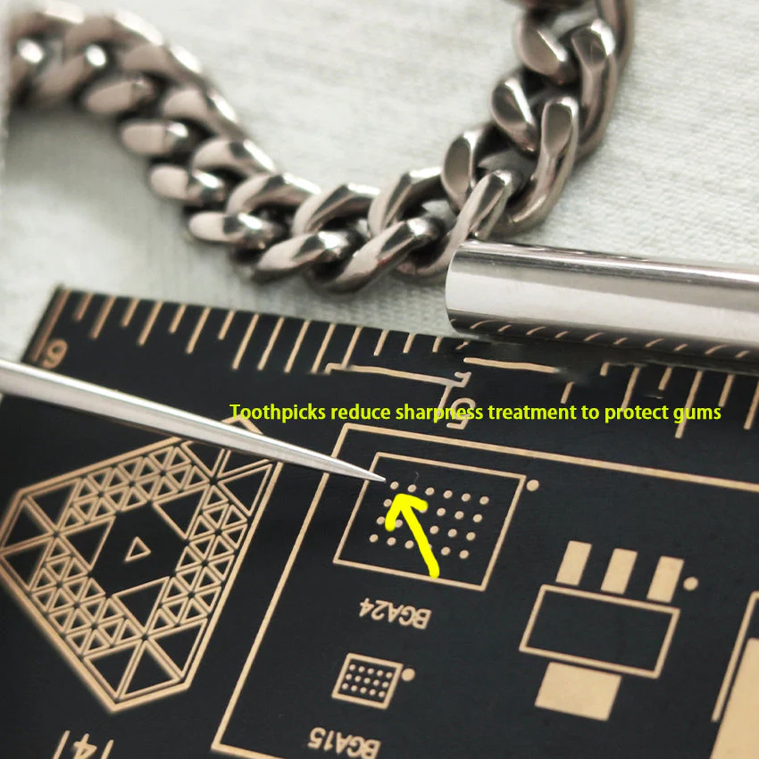 Portable 304 Steel Toothpick Titanium Chain Self Defense EDC Tool - Image 10