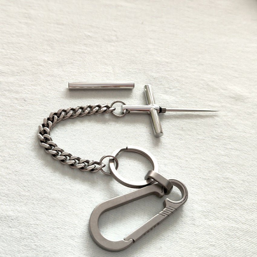 Portable 304 Steel Toothpick Titanium Chain Self Defense EDC Tool - Image 11