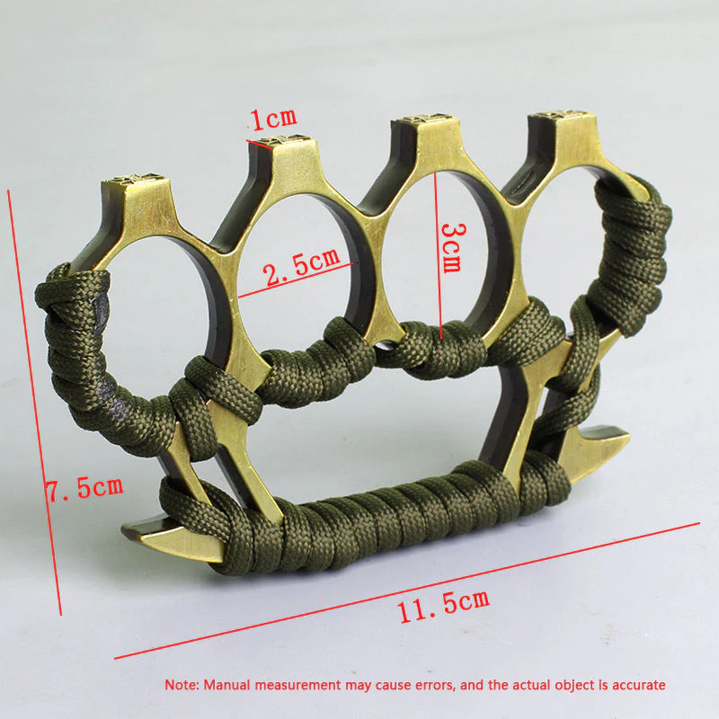 Rope Brass Knuckle Duster Boxing Self-defense Four-finger Button Window Breaker Outdoor Camping EDC Tool - Image 4