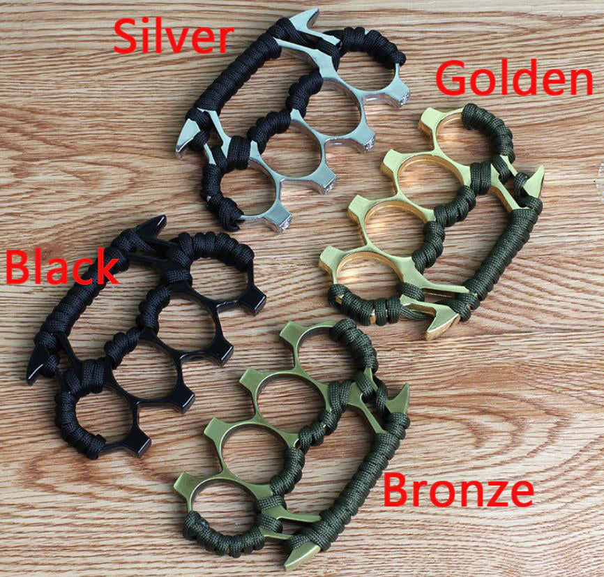 Rope Brass Knuckle Duster Boxing Self-defense Four-finger Button Window Breaker Outdoor Camping EDC Tool - Image 6